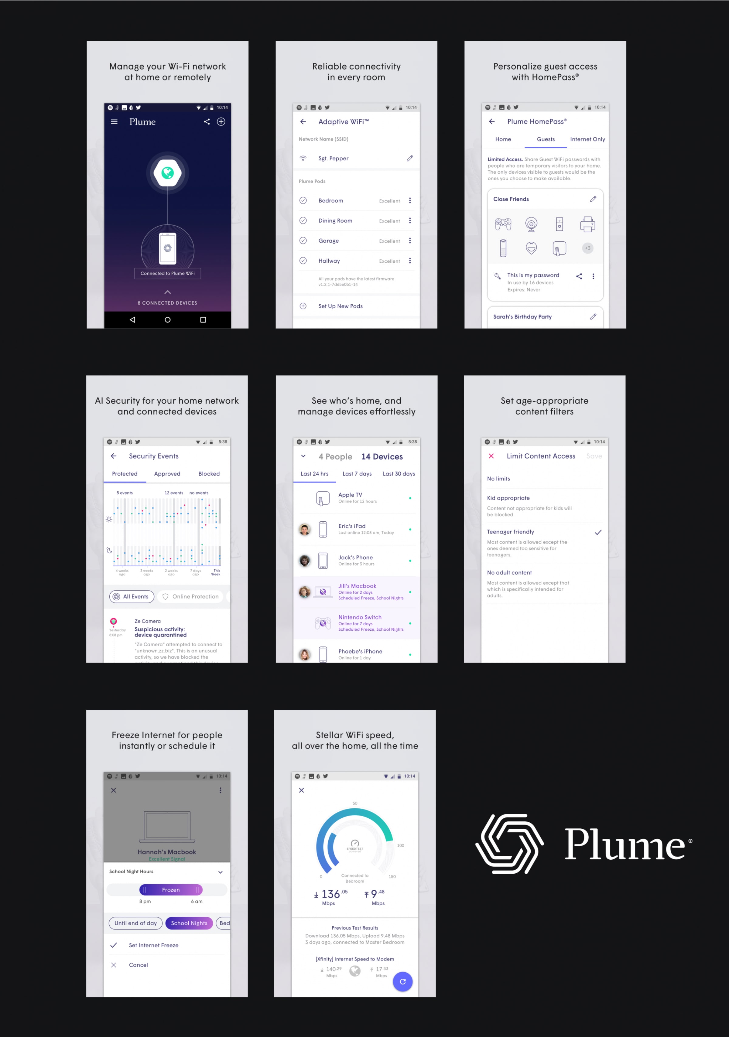 The Plume product suites — Head of Design frame