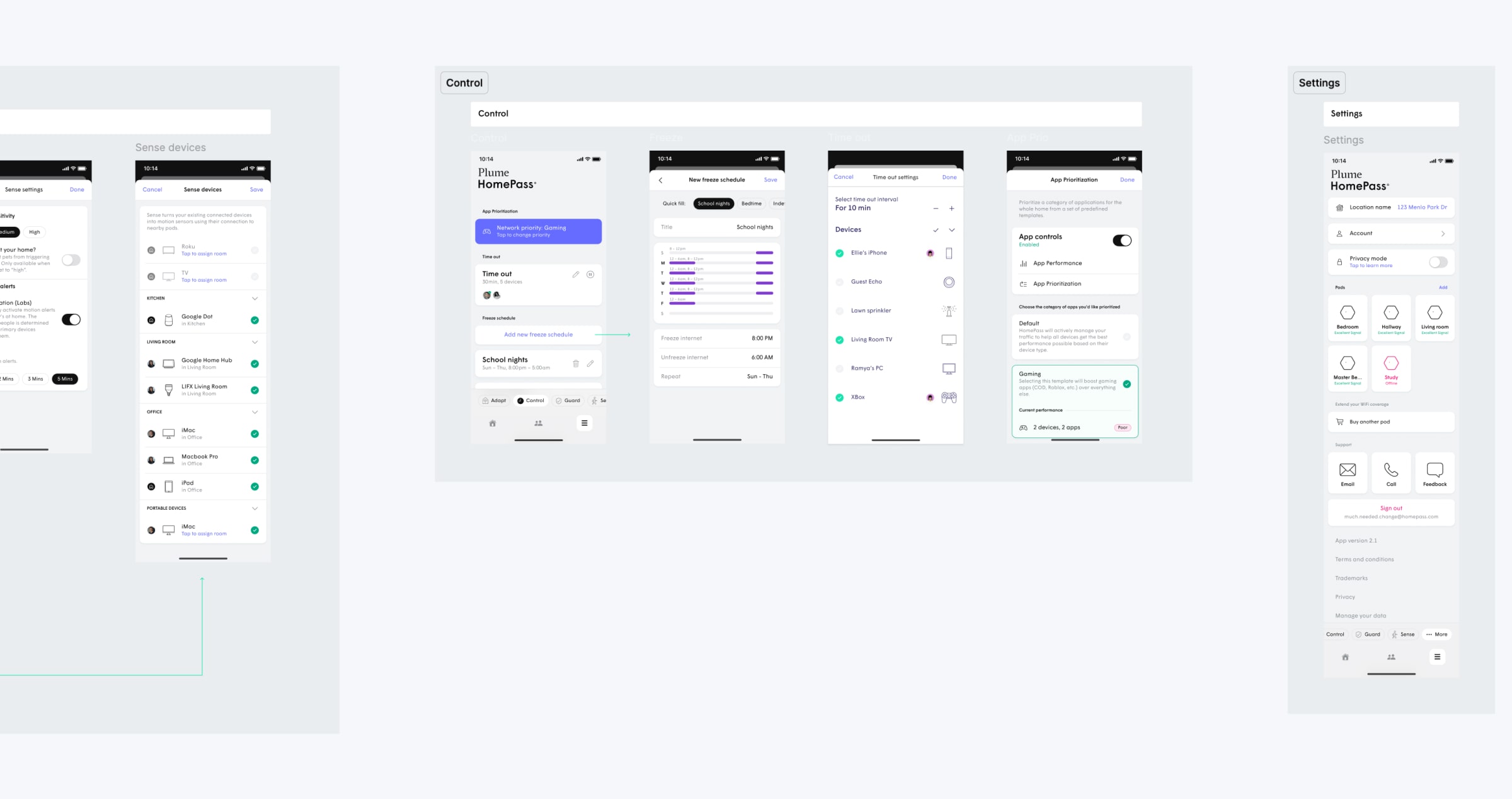 The Plume product suites — Head of Design frame