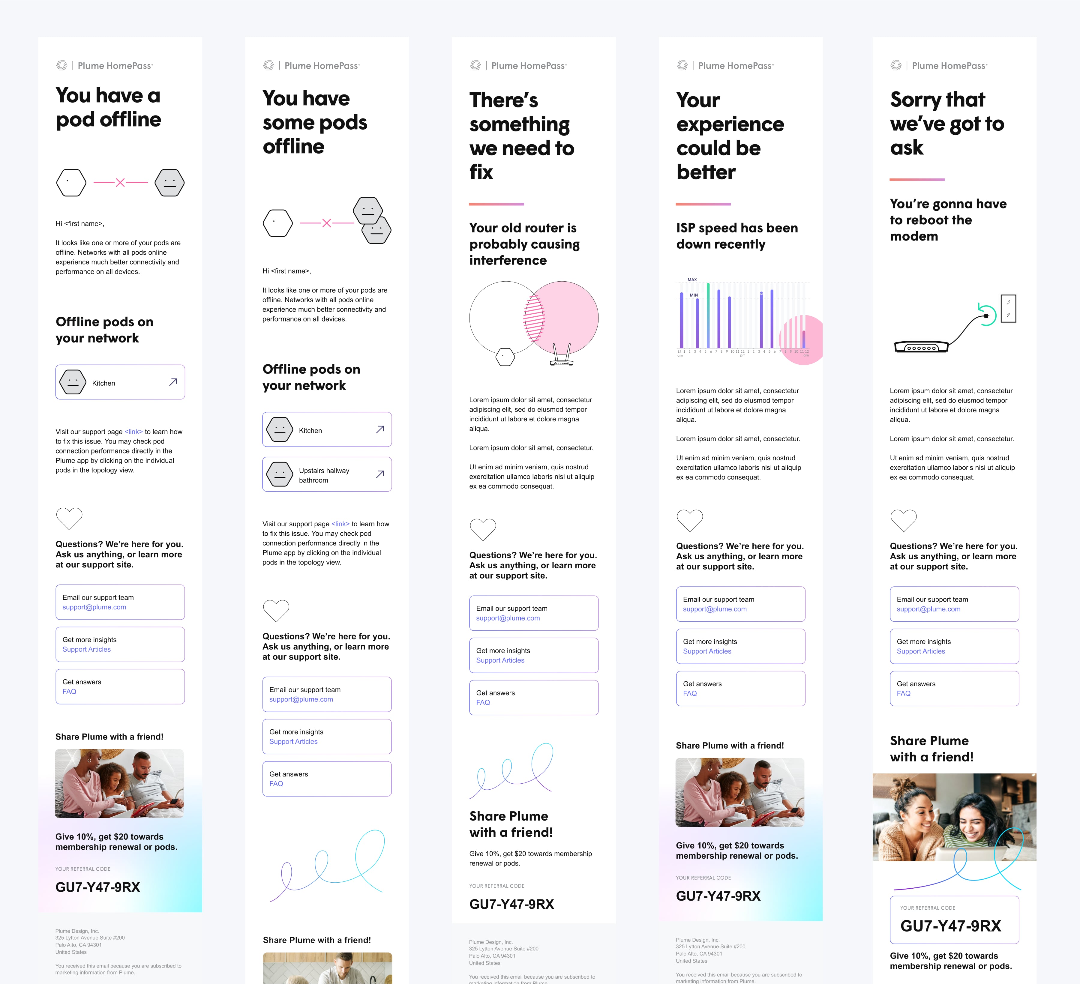 The Plume product suites — Head of Design frame