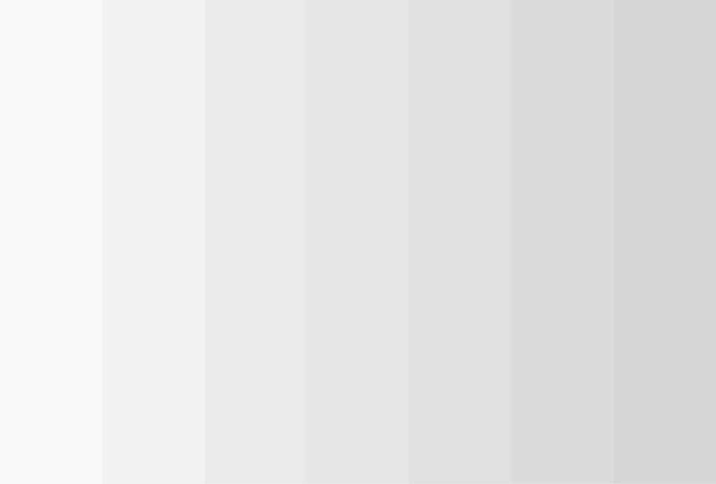 Seven vertical swatches of light grey, stepping from near-white to a slightly darker grey